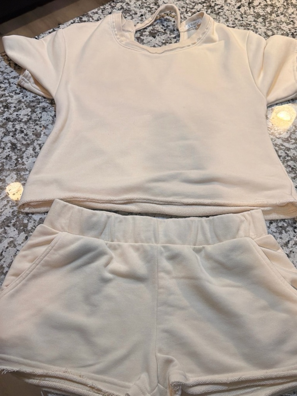 Z Supply Neutral Knit Lounge Set in Light Cream